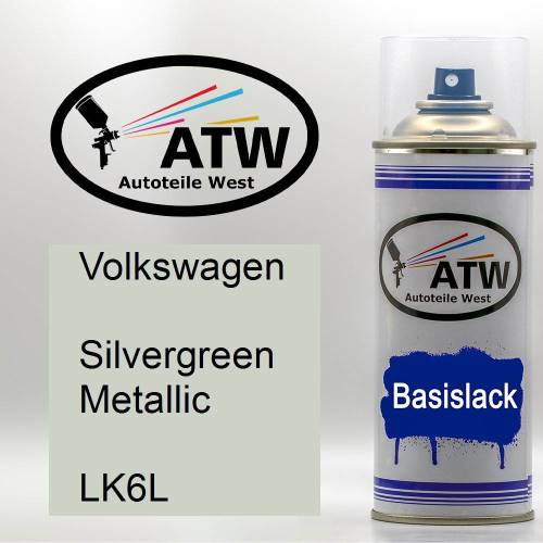 Volkswagen, Silvergreen Metallic, LK6L: 400ml Sprühdose, von ATW Autoteile West.